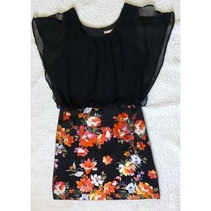 StitchFix Skies are Blue Black & Red Floral Dress